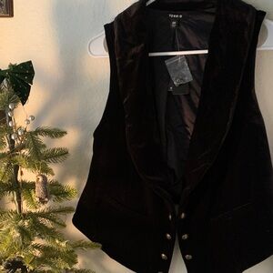 Torrid Black Velvet Buttoned Vest